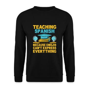 Foreign Language Teacher School Languages Teachers - Unisex Sweatshirt - black - Front - Alina (178cm) & Michal (187cm)