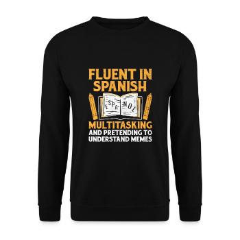 Foreign Language Teacher School Languages Teachers - Unisex Sweatshirt - black - Front - Alina (178cm) & Michal (187cm)