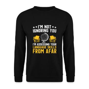 Foreign Language Teacher School Languages Teachers - Unisex Sweatshirt - black - Front - Alina (178cm) & Michal (187cm)