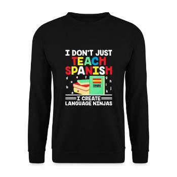 Foreign Language Teacher School Languages Teachers - Unisex Sweatshirt - black - Front - Alina (178cm) & Michal (187cm)
