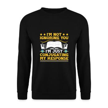 Foreign Language Teacher School Languages Teachers - Unisex Sweatshirt - black - Front - Alina (178cm) & Michal (187cm)