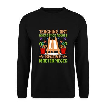 Kunstlehrer Schullehrer Lustige Kunstlehrer Scho - Unisex Pullover - Schwarz - Vorne - Alina (178cm) & Michal (187cm)