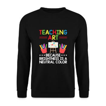 Kunstlehrer Schullehrer Lustige Kunstlehrer Scho - Unisex Pullover - Schwarz - Vorne - Alina (178cm) & Michal (187cm)