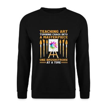 Kunstlehrer Schullehrer Lustige Kunstlehrer Scho - Unisex Pullover - Schwarz - Vorne - Alina (178cm) & Michal (187cm)