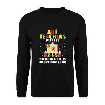 Art Teacher School Teacher Funny Art Teachers Scho - Unisex Sweatshirt - black - Front - Alina (178cm) & Michal (187cm)