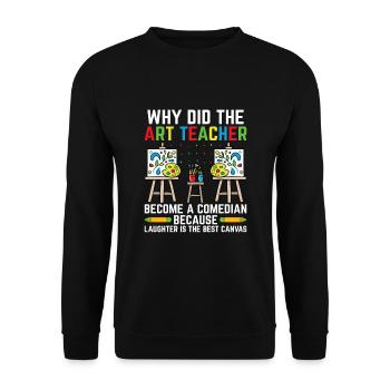 Kunstlehrer Schullehrer Lustige Kunstlehrer Scho - Unisex Pullover - Schwarz - Vorne - Alina (178cm) & Michal (187cm)