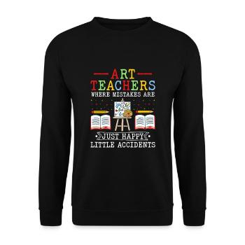 Kunstlehrer Schullehrer Lustige Kunstlehrer Scho - Unisex Pullover - Schwarz - Vorne - Alina (178cm) & Michal (187cm)