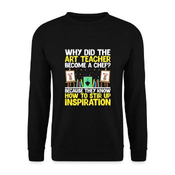 Art Teacher School Teacher Funny Art Teachers Scho - Unisex Sweatshirt - black - Front - Alina (178cm) & Michal (187cm)