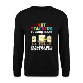 Kunstlehrer Schullehrer Lustige Kunstlehrer Scho - Unisex Pullover - Schwarz - Vorne - Alina (178cm) & Michal (187cm)