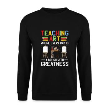 Art Teacher School Teacher Funny Art Teachers Scho - Unisex Sweatshirt - black - Front - Alina (178cm) & Michal (187cm)