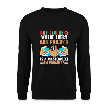 Kunstlehrer Schullehrer Lustige Kunstlehrer Scho - Unisex Pullover - Schwarz - Vorne - Alina (178cm) & Michal (187cm)
