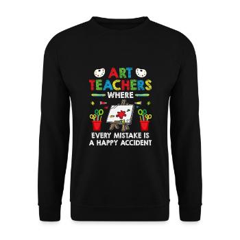 Kunstlehrer Schullehrer Lustige Kunstlehrer Scho - Unisex Pullover - Schwarz - Vorne - Alina (178cm) & Michal (187cm)