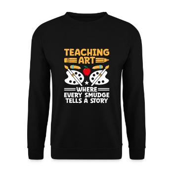 Art Teacher School Teacher Funny Art Teachers Scho - Unisex Sweatshirt - black - Front - Alina (178cm) & Michal (187cm)