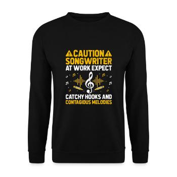Musicien Auteur-compositeur Chanteur Musicien Musique Musique Pr - Sweat-shirt Unisexe - noir - Devant - Alina (178cm) & Michal (187cm)