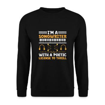 Musician Songwriter Singer Musician Music Music Pr - Unisex Sweatshirt - black - Front - Alina (178cm) & Michal (187cm)