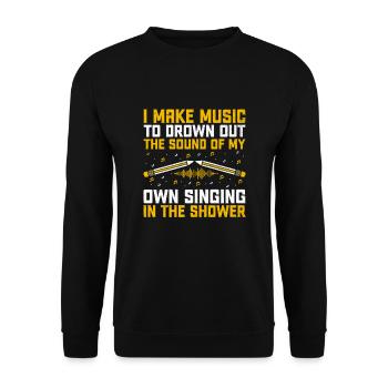 Musicien Auteur-compositeur Chanteur Musicien Musique Musique Pr - Sweat-shirt Unisexe - noir - Devant - Alina (178cm) & Michal (187cm)