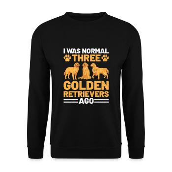 Ich war normal drei Golden Retriever vor GR Retrie - Unisex Pullover - Schwarz - Vorne - Alina (178cm) & Michal (187cm)