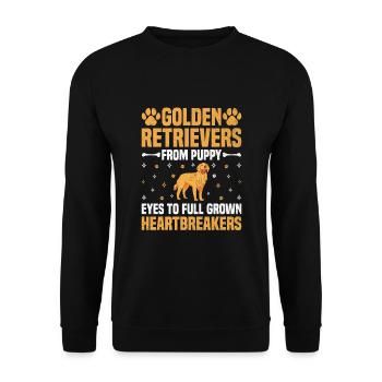 Golden Retrievers Des Yeux De Chiot À Adulte GR - Sweat-shirt Unisexe - noir - Devant - Alina (178cm) & Michal (187cm)