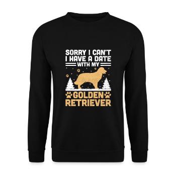 Désolé, je ne peux pas, j’ai un rendez-vous avec ma récupération dorée - Sweat-shirt Unisexe - noir - Devant - Alina (178cm) & Michal (187cm)