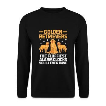 Golden Retriever Die flauschigsten Wecker GR Re - Unisex Pullover - Schwarz - Vorne - Alina (178cm) & Michal (187cm)