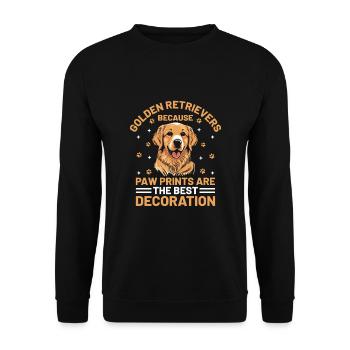 Golden Retrievers Because Paw Prints Are The Best - Unisex Sweatshirt - black - Front - Alina (178cm) & Michal (187cm)