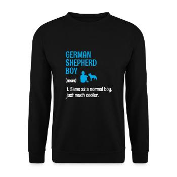 Deutscher Schäferhundjunge Wie Ein Normales Mädchen Nur Muc - Unisex Pullover - Schwarz - Vorne - Alina (178cm) & Michal (187cm)