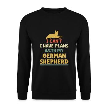 I Can't I Have Plans With My German Shepherd GSD D - Unisex Sweatshirt - black - Front - Alina (178cm) & Michal (187cm)
