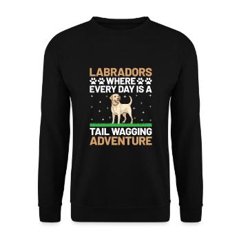Labradors Where Every Day Is A Tail Wagging Advent - Unisex Sweatshirt - black - Front - Alina (178cm) & Michal (187cm)