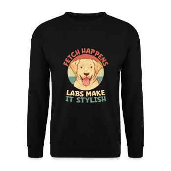 Fetch Happens Labs Make It Stylish Labrador Retrie - Unisex Sweatshirt - black - Front - Alina (178cm) & Michal (187cm)