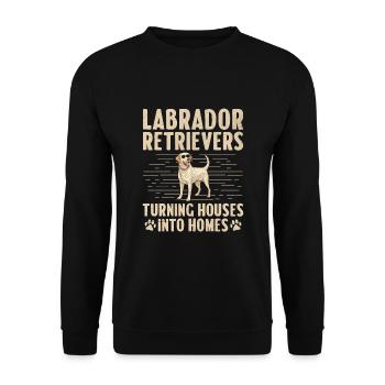 Labradors Retrievers Des Maisons En Foyers Laboratoire - Sweat-shirt Unisexe - noir - Devant - Alina (178cm) & Michal (187cm)