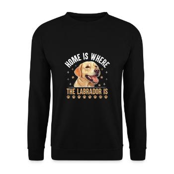 Zuhause Ist, Wo Der Labrador Ist Lab Dog Retriever - Unisex Pullover - Schwarz - Vorne - Alina (178cm) & Michal (187cm)