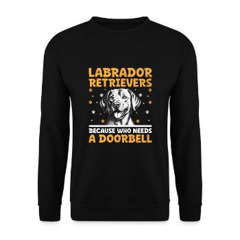 Labrador Retrievers Parce Qui A Besoin D’une Sonnette L - Sweat-shirt Unisexe - noir - Devant - Alina (178cm) & Michal (187cm)