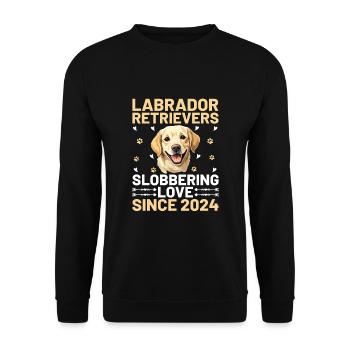 Labrador Retrievers Slobbering Love Since 2024 Lab - Unisex Sweatshirt - black - Front - Alina (178cm) & Michal (187cm)