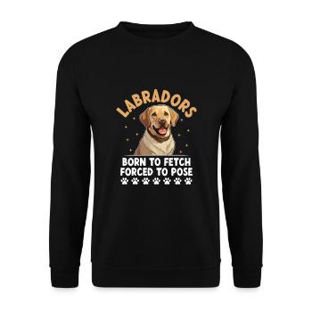 Labradors Born To Fetch Forced To Pose Labrador Re - Unisex Sweatshirt - black - Front - Alina (178cm) & Michal (187cm)
