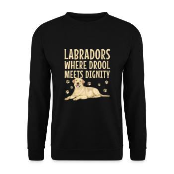 Labradors Where Drool Meets Dignity Labrador Retri - Unisex Sweatshirt - black - Front - Alina (178cm) & Michal (187cm)