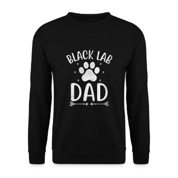 Black Lab Papa Labrador Retriever Hundeliebhaber - Unisex Pullover - Schwarz - Vorne - Alina (178cm) & Michal (187cm)