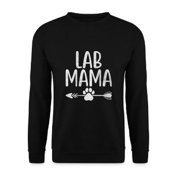 Lab Mama Labrador Retriever Labradore Hund Apportieren - Unisex Pullover - Schwarz - Vorne - Alina (178cm) & Michal (187cm)