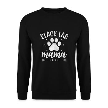 Black Lab Mama Labrador Retriever Hundeliebhaber - Unisex Pullover - Schwarz - Vorne - Alina (178cm) & Michal (187cm)