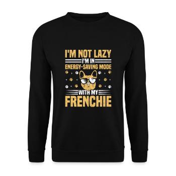 Je ne suis pas paresseux Je suis en mode économie d’énergie avec mon fre - Sweat-shirt Unisexe - noir - Devant - Alina (178cm) & Michal (187cm)