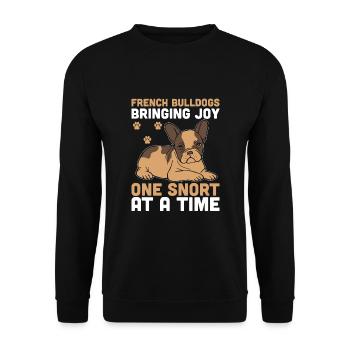 French Bulldogs Bringing Joy One Snort At A Time F - Unisex Sweatshirt - black - Front - Alina (178cm) & Michal (187cm)