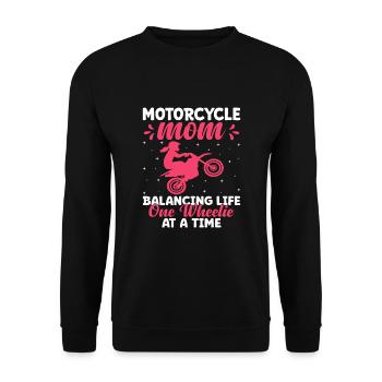 Motorcycle Mom Balancing Life One Wheel At A Time - Unisex Sweatshirt - black - Front - Alina (178cm) & Michal (187cm)