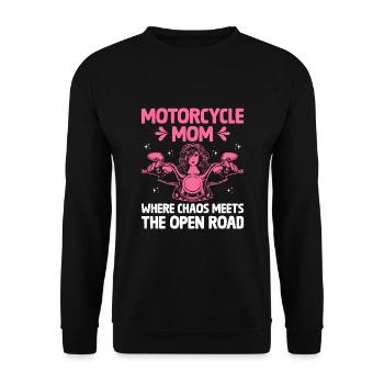 Motorcycle Mom Where Chaos Meets The Open Road Bik - Unisex Sweatshirt - black - Front - Alina (178cm) & Michal (187cm)