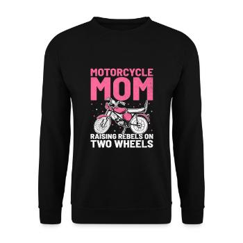 Motorcycle Mom Raising Rebels On Two Wheels - Unisex Sweatshirt - black - Front - Alina (178cm) & Michal (187cm)