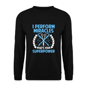 Je fais des miracles Quel est ton chirurgien super-puissant - Sweat-shirt Unisexe - noir - Devant - Alina (178cm) & Michal (187cm)