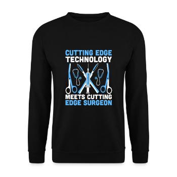 Cutting Edge Technology Meets Cutting Edge Surgeon - Unisex Sweatshirt - black - Front - Alina (178cm) & Michal (187cm)