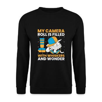 Cat Photographers Cat Lovers Photograpy Cats Photo - Unisex Sweatshirt - black - Front - Alina (178cm) & Michal (187cm)