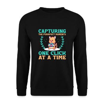 Cat Photographers Cat Lovers Photograpy Cats Photo - Unisex Sweatshirt - black - Front - Alina (178cm) & Michal (187cm)