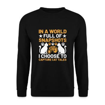 Cat Photographers Cat Lovers Photograpy Cats Photo - Unisex Sweatshirt - black - Front - Alina (178cm) & Michal (187cm)