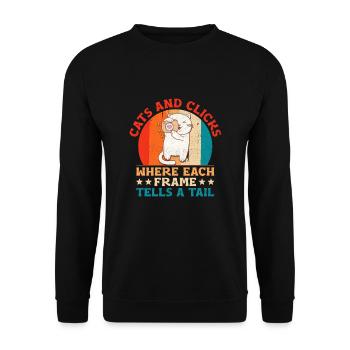 Cat Photographers Cat Lovers Photograpy Cats Photo - Unisex Sweatshirt - black - Front - Alina (178cm) & Michal (187cm)