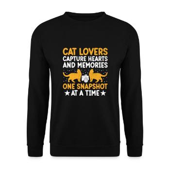 Cat Photographers Cat Lovers Photograpy Cats Photo - Unisex Sweatshirt - black - Front - Alina (178cm) & Michal (187cm)